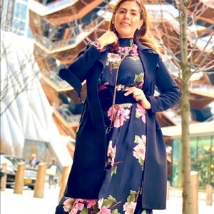 Elegant black flowers dress S